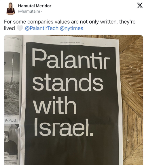 Palantir stands with israel